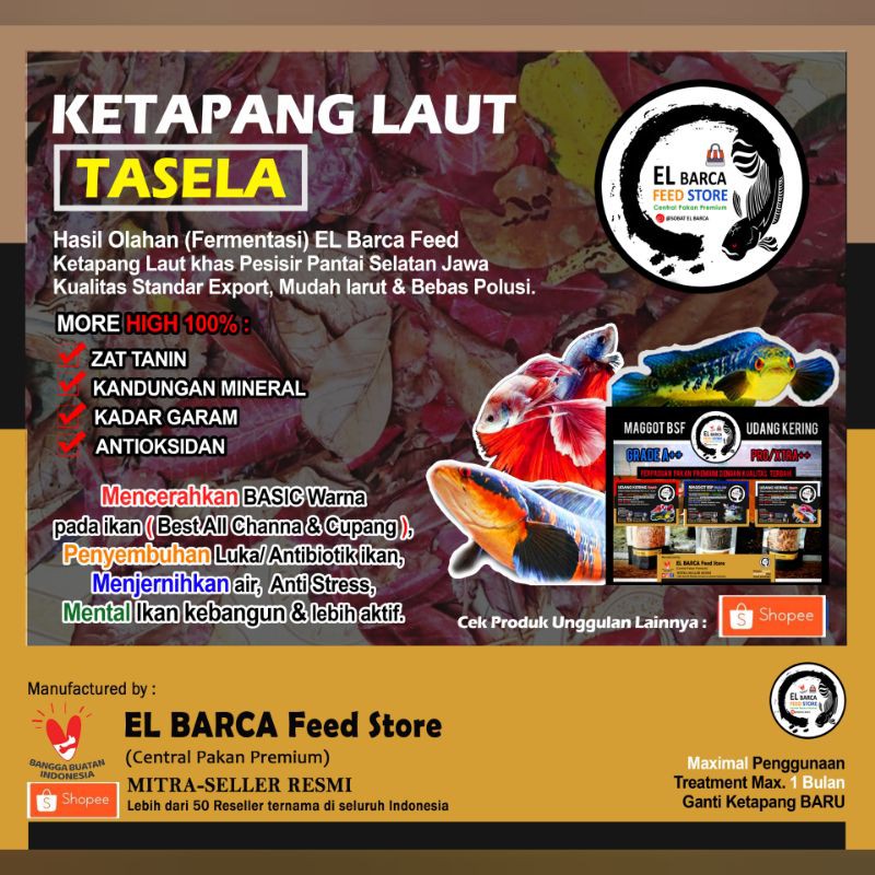 KETAPANG LAUT TASELA (Olahan Hasil Fermentasi khusus untuk Treatment Ikan) - EL BARCAFEED TREATMENT BOOSTER