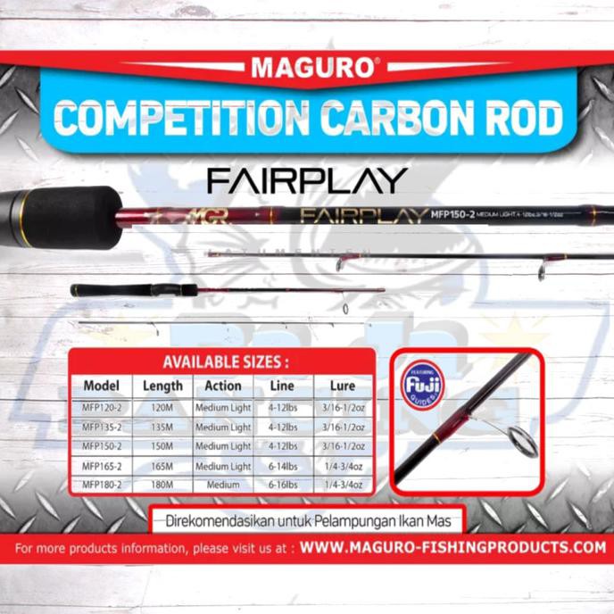Rod Maguro Fairplay 180 14Lb, Joran Pancing Galatama, Laut, Ring Fuji