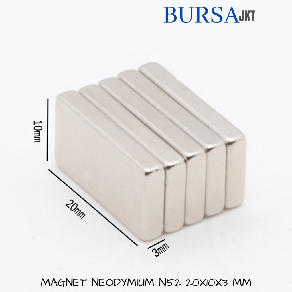 STRONG MAGNET SUPER KUAT N52  NdFeB SQUARE BAR BATANG 20X10X3 MM