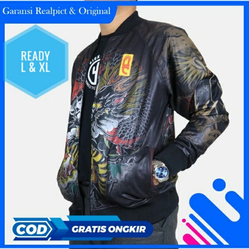 Jaket Bomber Pria Sporty Full Frinting Lotto import ORIGINAL