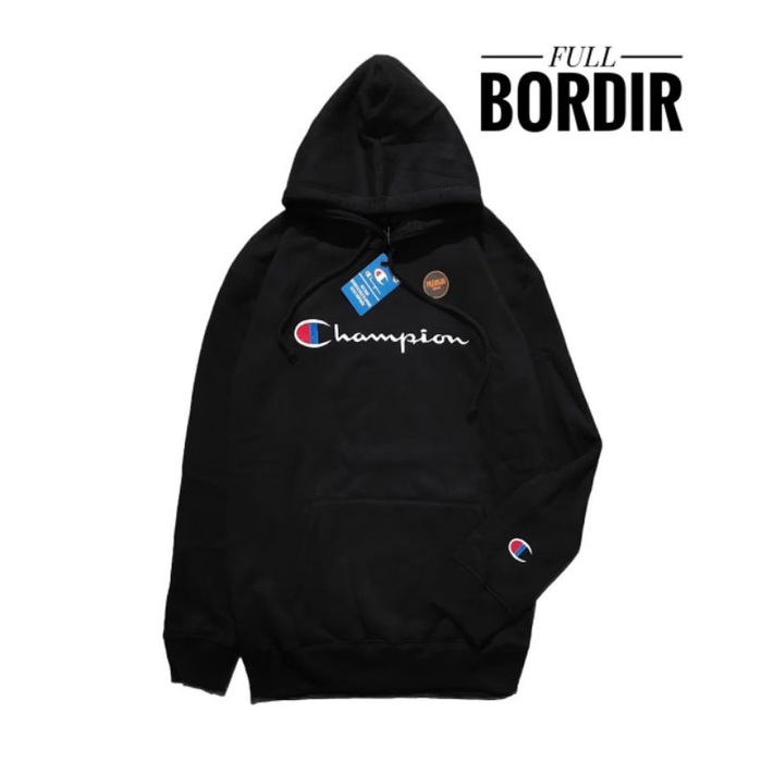 Jaket hoodie pria wanita Premium full bordir|sweater hoodie pria Champions