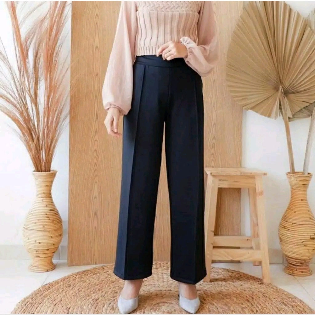 Celana Panjang Kulot Wanita Clana Panjanh Wanita Basic HW Irene Cullote Scuba Kekinian Wide Leg Kulot Terbaru Premium Bisa Bayar Ditempat-7