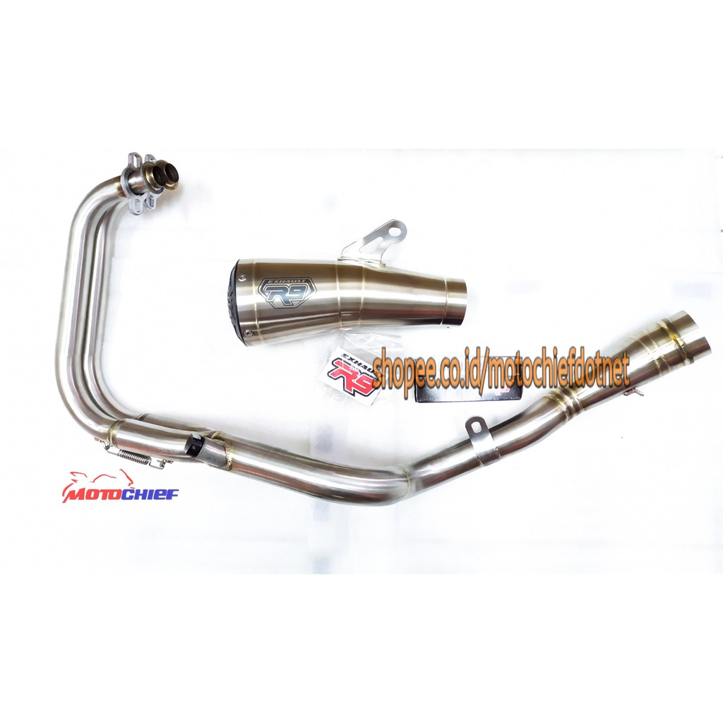 Knalpot R9 GP Series Ninja 250 Fi / Z250 Fi Fullsystem Stainless Original