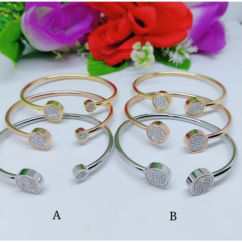 Gelang titanium mata full perhiasan wanita jewellery A,B