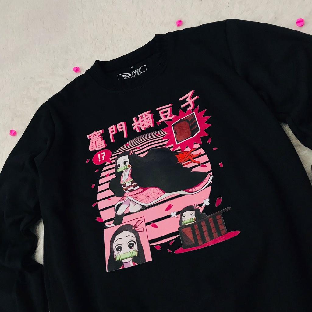 Crewneck Nezuko Demon Run Run Run Kimetsu No Yaiba Anime Demon Slayer