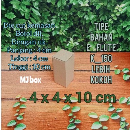 

kardus karton uk, 4x4x10 cm... die cut box polos model kemasan botol