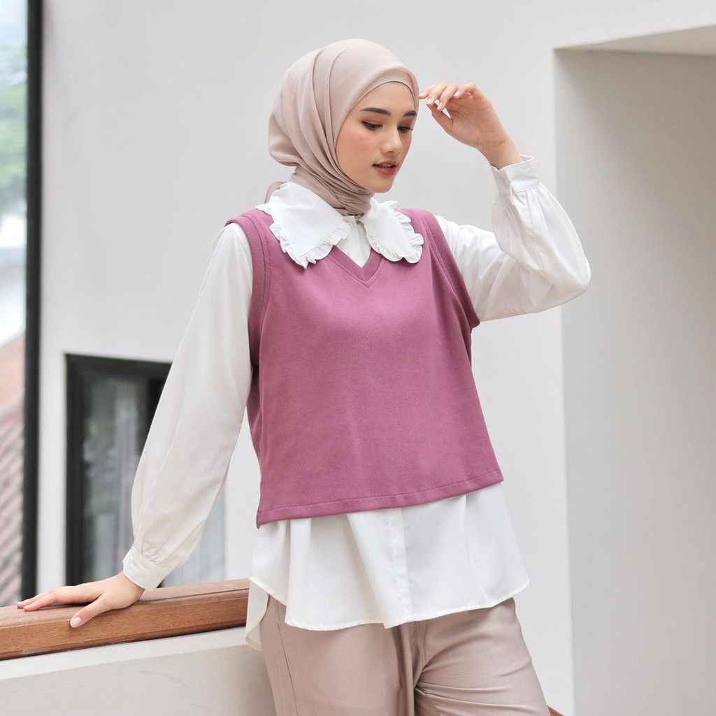 Terika Blouse 2in1 Atasan Baju Muslim Wanita Fashion Wanita Remaja Terlaris