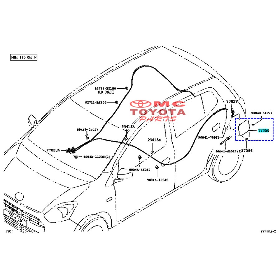 Plat Tutup  Cover Tangki Bensin Agya Ayla 77350-BZ100