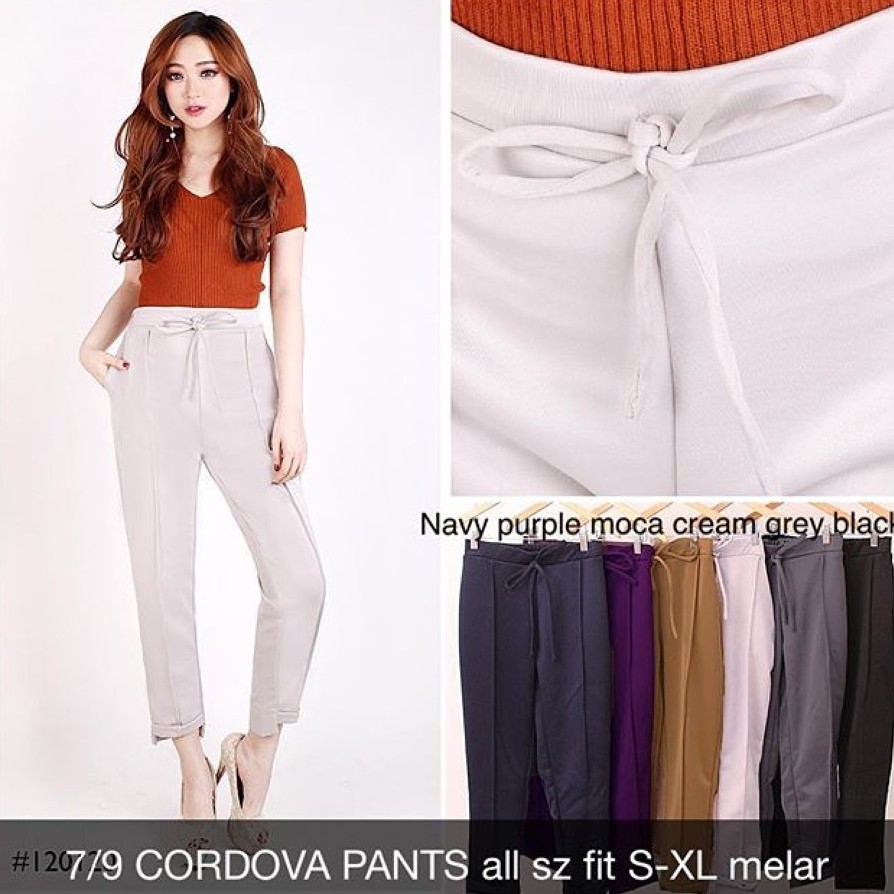 CELANA BAHAN WANITA 7/9 CORDOVA PANTS ALL SZ FIT S-XL MELAR