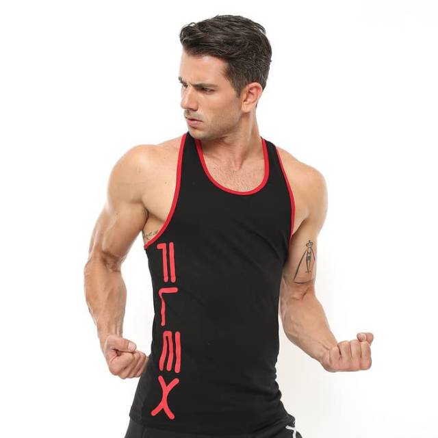 FSS-018HM Singlet sport fitness bodyfit FLEX hitam merah