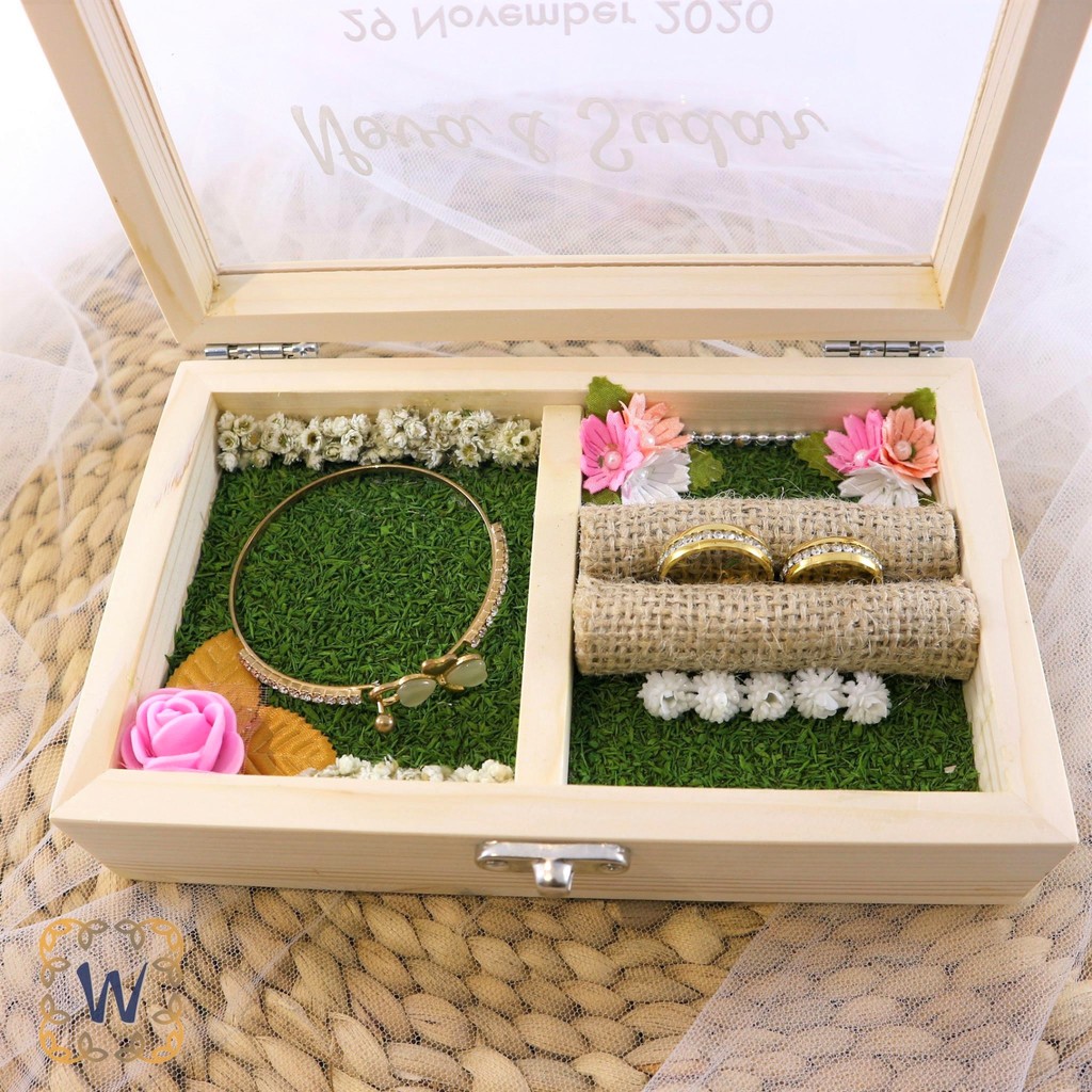 Kotak seserahan box pernikahan tempat perhiasan kotak mahar kayu kotak akrilik