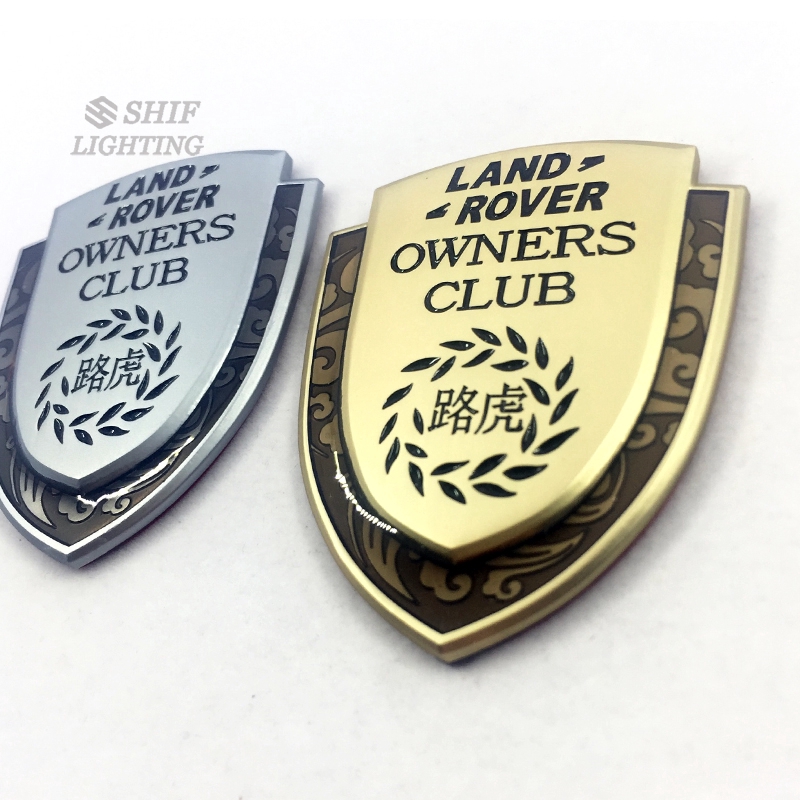 1x Metal LAND ROVER OWNERS Club Logo Car Side Fender Emblem Badge Sticker Decal Range Rover