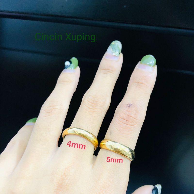 Cincin Xuping polos wanita dewasa lapis emas C0280