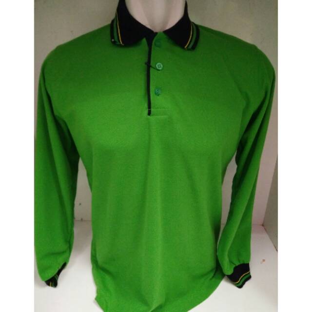 Polo Shirt Panjang Hijau Fuji | Polo Shirt | Kaos Polos | Kaos Cowok