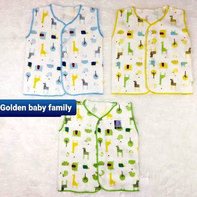 Baju Buntung kancing depan Shankusen TC Motif Zebra &amp; Giraffe / Baju Bayi Buntung Shankusen