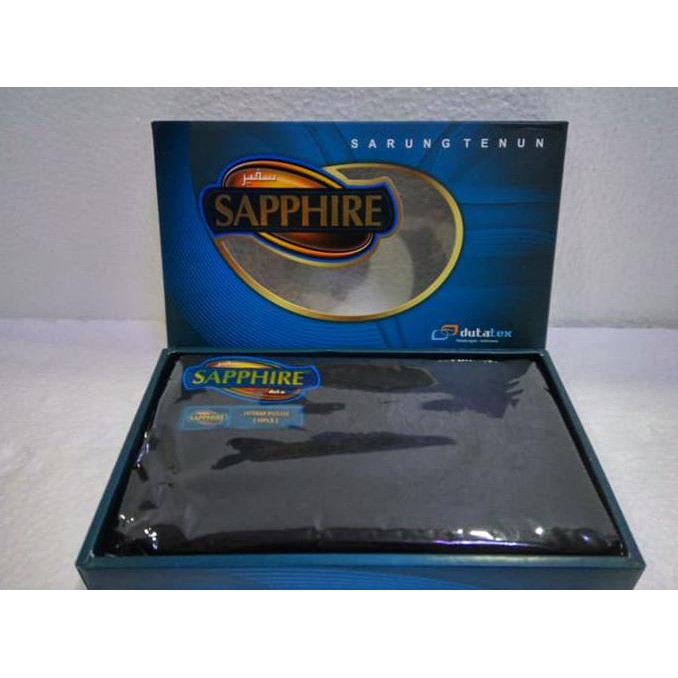 1 KODI (20 BH) KAIN SARUNG MUSLIM PRIA DEWASA MERK SAPPHIRE HITAM