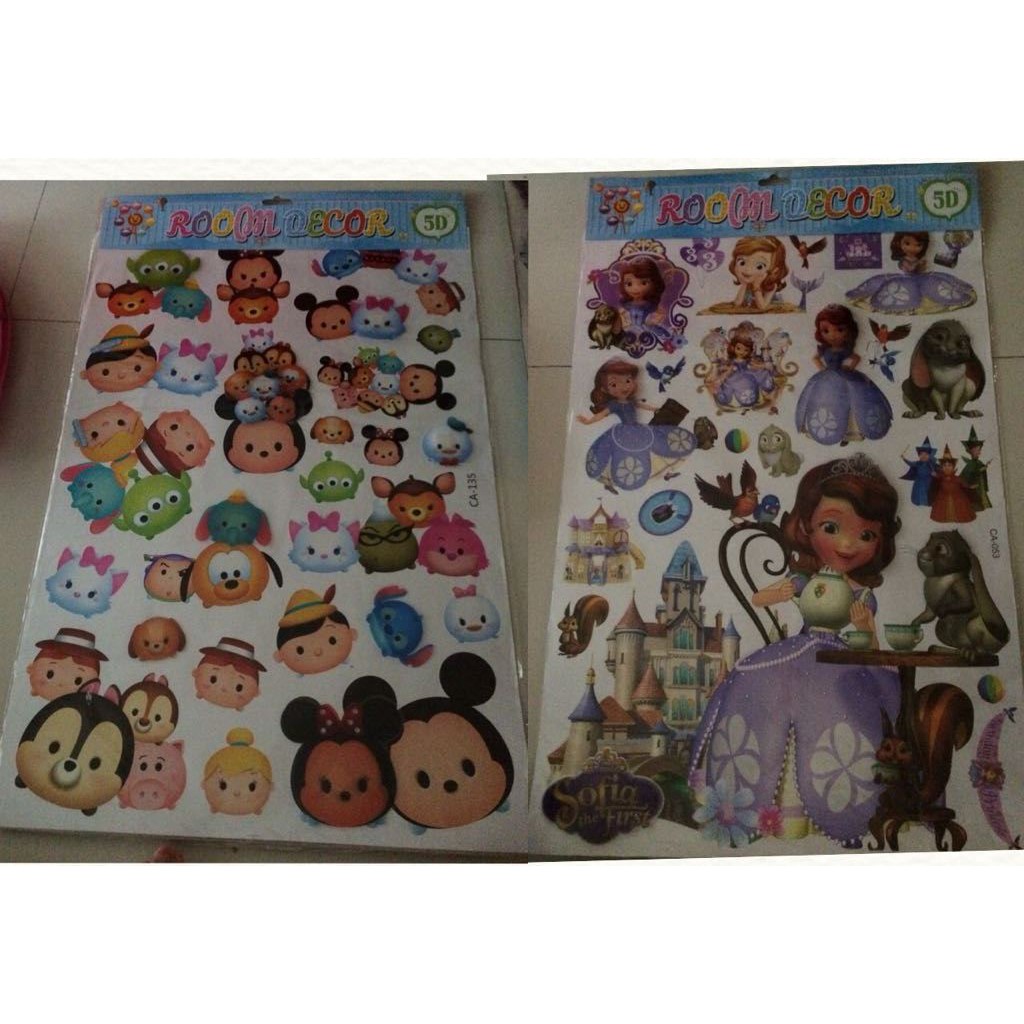 WALL STICKER 5D DECAL ROOM DECOR STICKER DINDING 60X90 KARAKTER ANAK