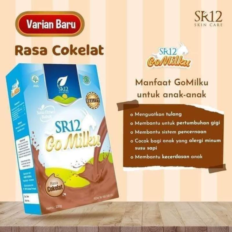 Go Milku SR12 / Susu Gomilku SR12 Susu Kambing Etawa Bubuk Premium / Meningkatkan Kesehatan Imun Melancarkan Asi Untuk Asma Tulang Asam Lambung Darah Tinggi