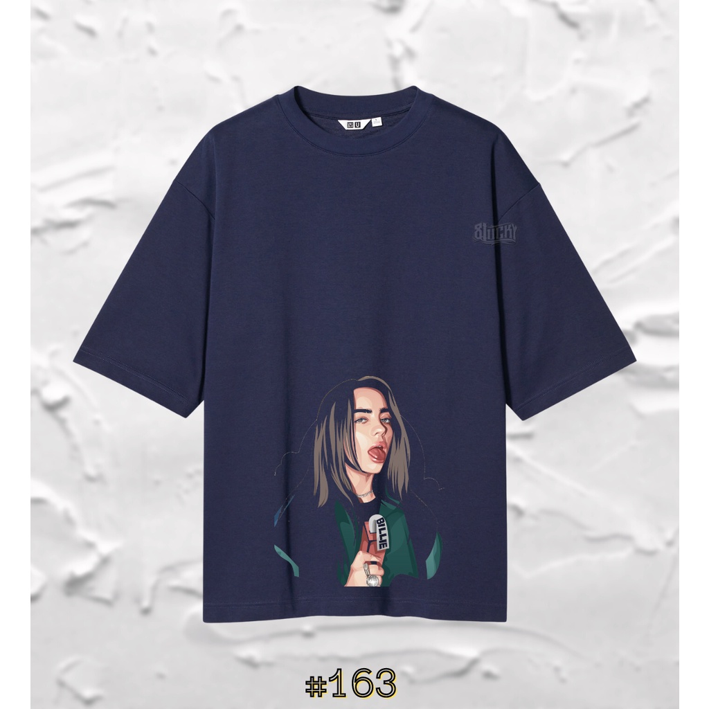 T-shirt Kaos Oversized Billie Eilish Unisex Korean style Baju Oversize Wanita dan Pria Full Cotton 2