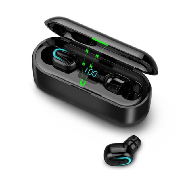 Q32 / F9 LED TWS Bluetooth Headset EDR Wireless Stereo Earbuds With Powerbank For IOS dan Android