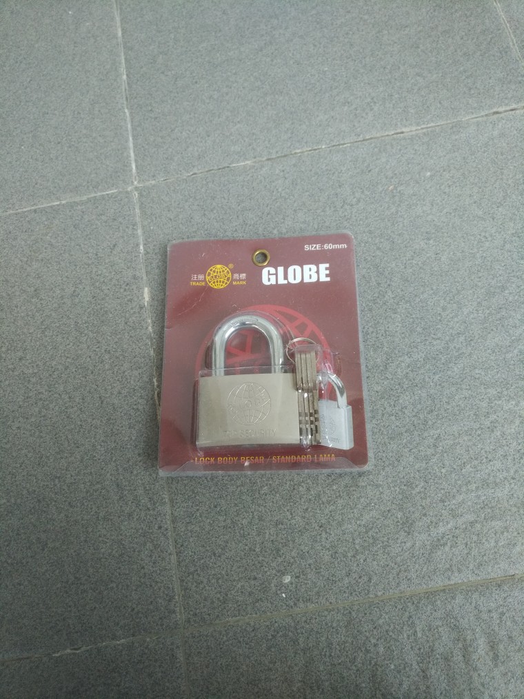 Gembok Globe Putih Brass Cylinder 60mm