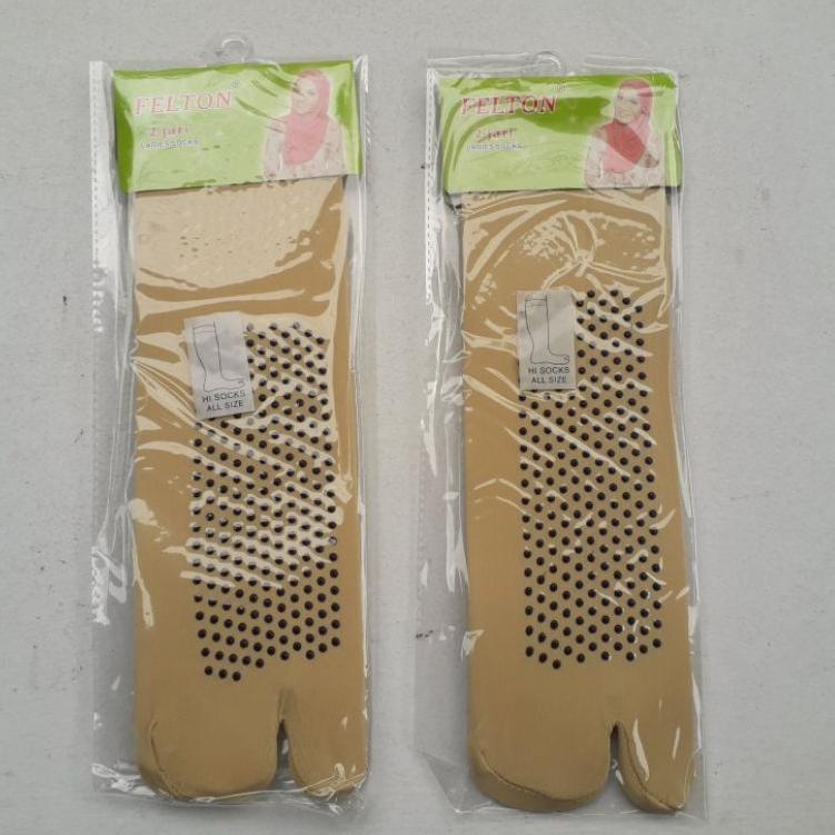 ゛ Kaos Kaki Stoking Jempol Tipis Anti Slip Wanita Warna Kulit Coklat Pendek Panjang Muslimah ェ