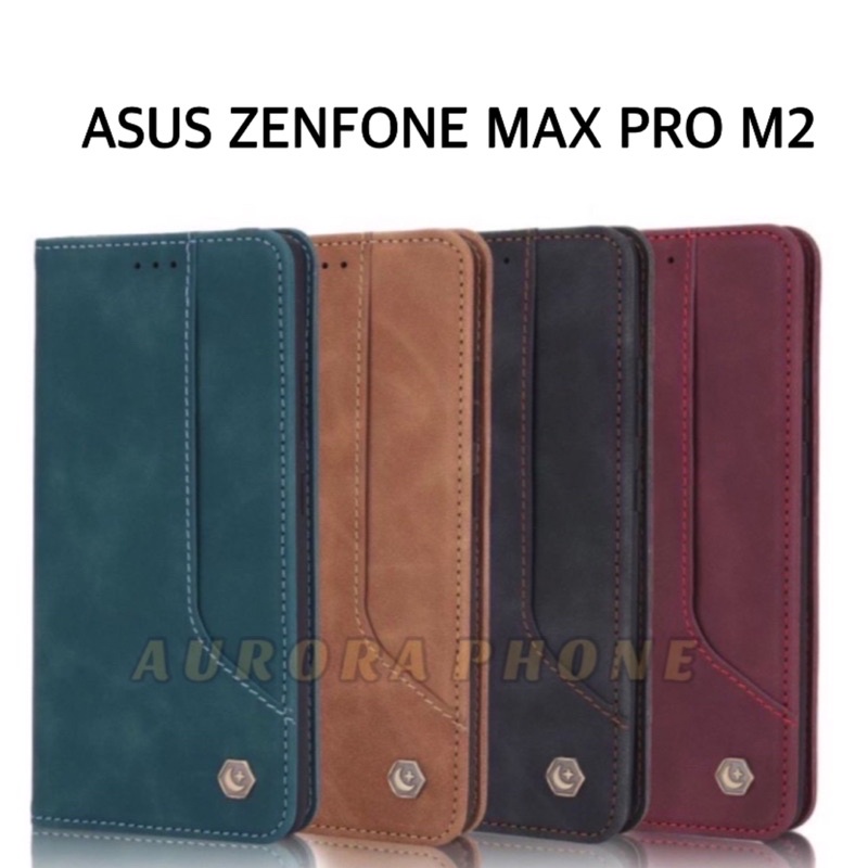 Flip Case Asus Zenfone Max Pro M2 dompet kulit lipat pola standing Case cover Max Pro M2 / Zenfone M