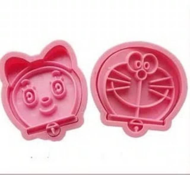 2pcs cetakan kue kering cookies cutter biscuit fondant doraemon dorami cetakan kukis