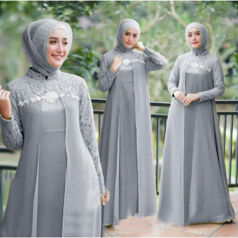 MAXY ROSILIA FASHION PAKAIAN WANITA DRESS GAMIS MAXI BRUKAT BALOTELLI CTHM