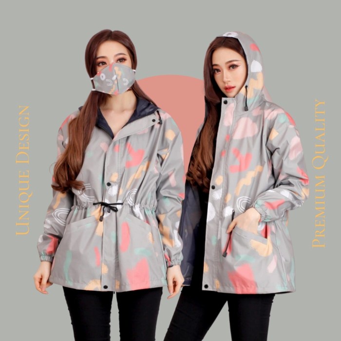 Jaket Wanita jaket parasut wanita printing motif matcha/jaket gowes/jaket sepeda(W7L5) BAHAN PREMIUM