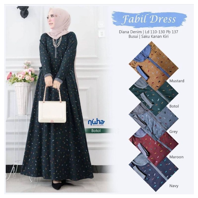 FASYA Jumbo Maxy 2 - LD120 Gamis Denim Diana Jumbo Bigsize Oversize Busui Bumil / 237-5953