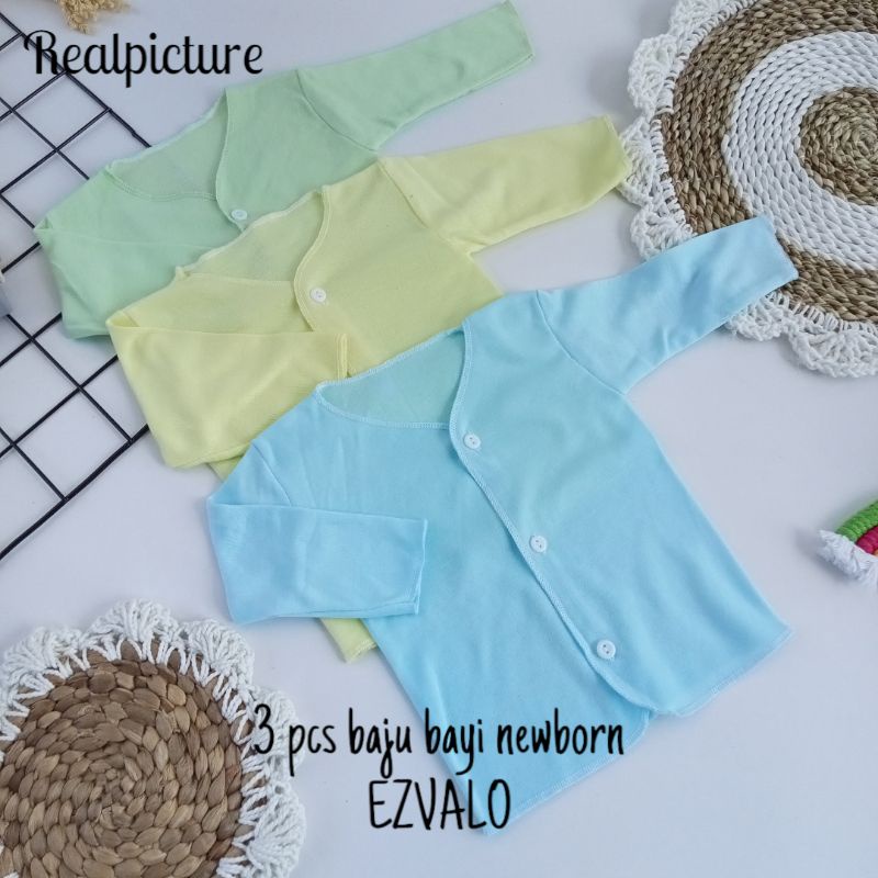 PROMO !!! 3PCS BAJU BAYI /BAJU BAYI NEWBORN WARNA POLOS