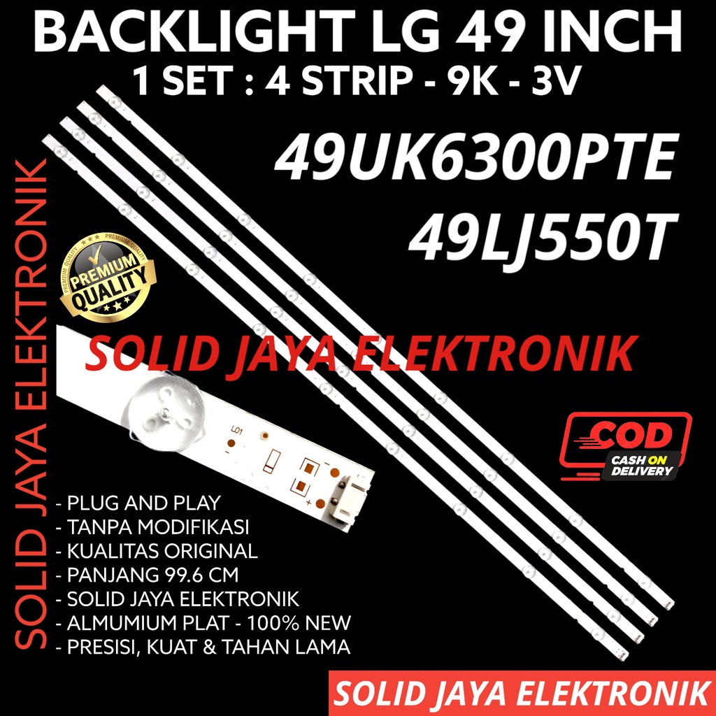 BACKLIGHT TV LED LG 49 INC 49UK6300 PTE 49UK6300PTE 49LJ550 49LJ550T T LAMPU BL 49UK 49LJ 9K 9 KANCING LAMPU 3V 49INCH 49INC 49IN 3 VOLT LG LAMPU BL BACK LIGHT 49LG