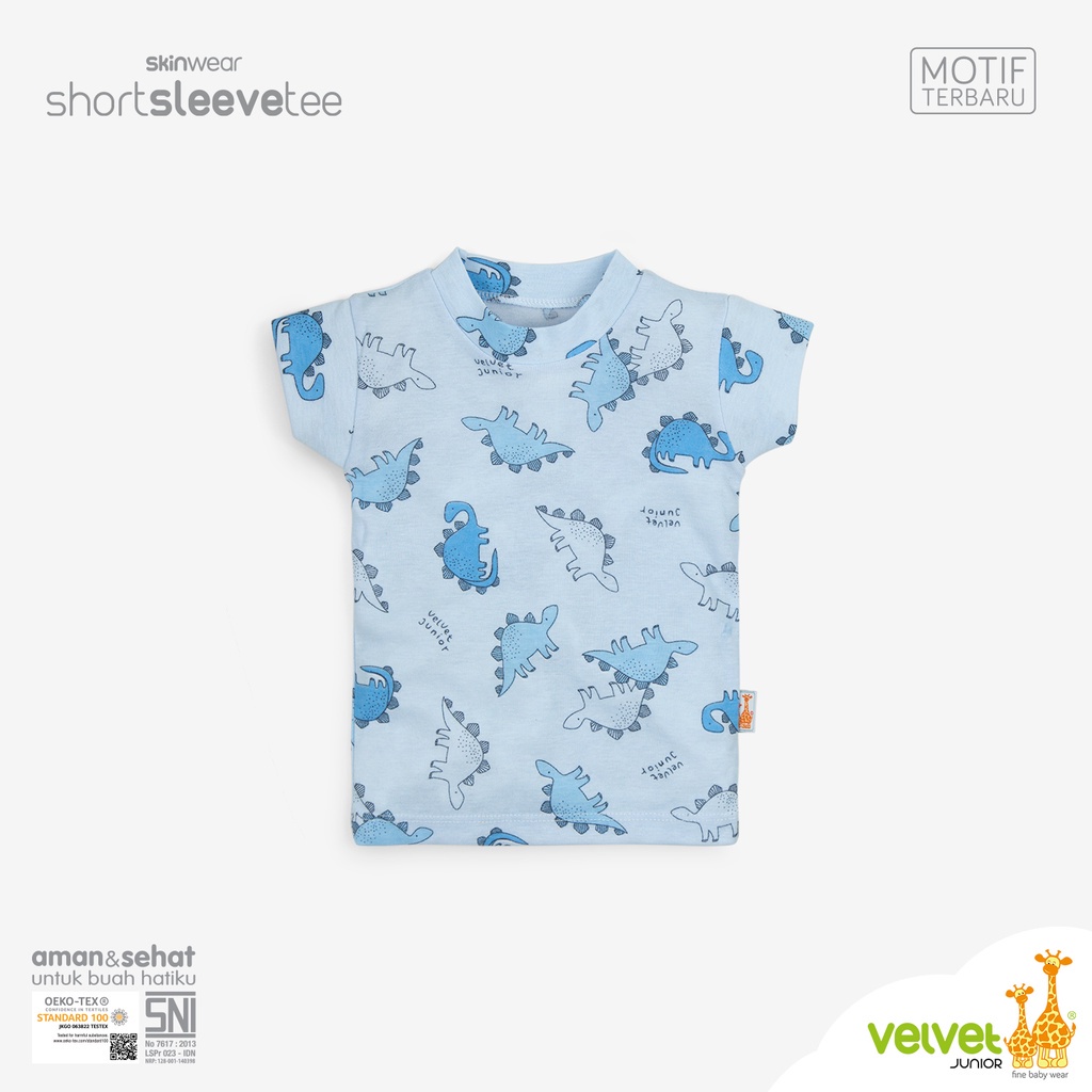 Velvet Junior 3 pcs Short Sleeve Tee atau baju lengan pintar - Baju Kaos Anak Oblong Lengan Pendek Tangan Pintar