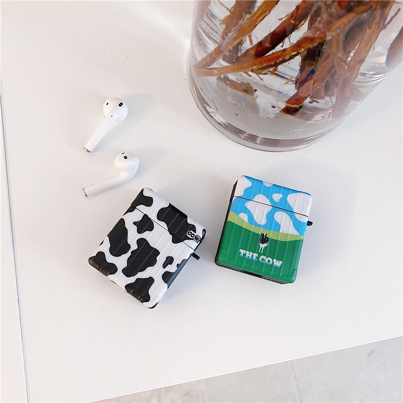 Casing Soft Case Anti Jatuh Motif Sapi Untuk Airpods 1 / 2 Pro