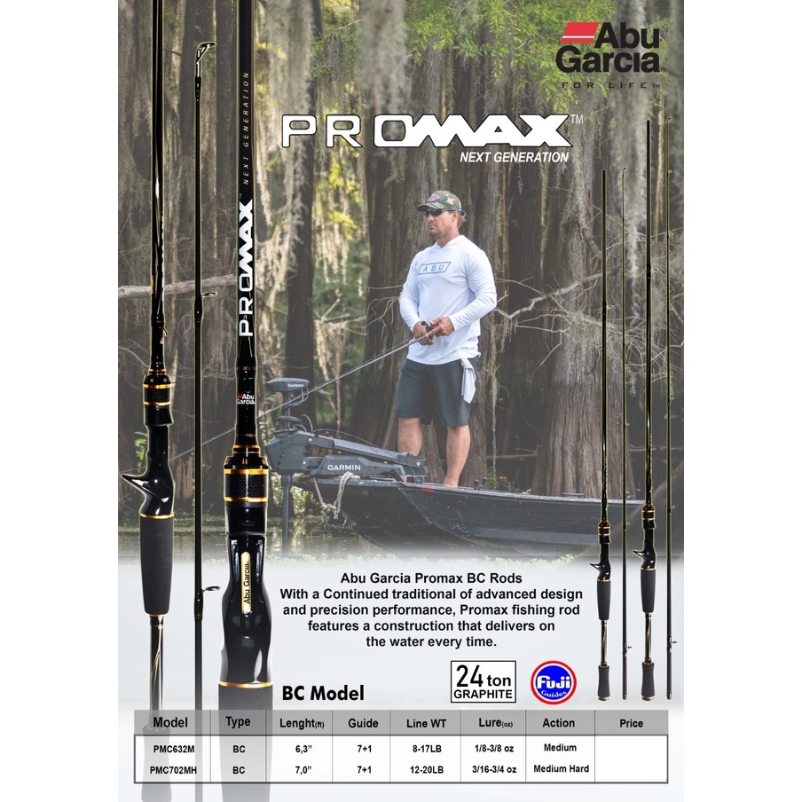 Joran Pancing ABU GARCIA Promax BC Next Generation Bait Casting Ring Full Fuji Carbon 24 Ton Graphit