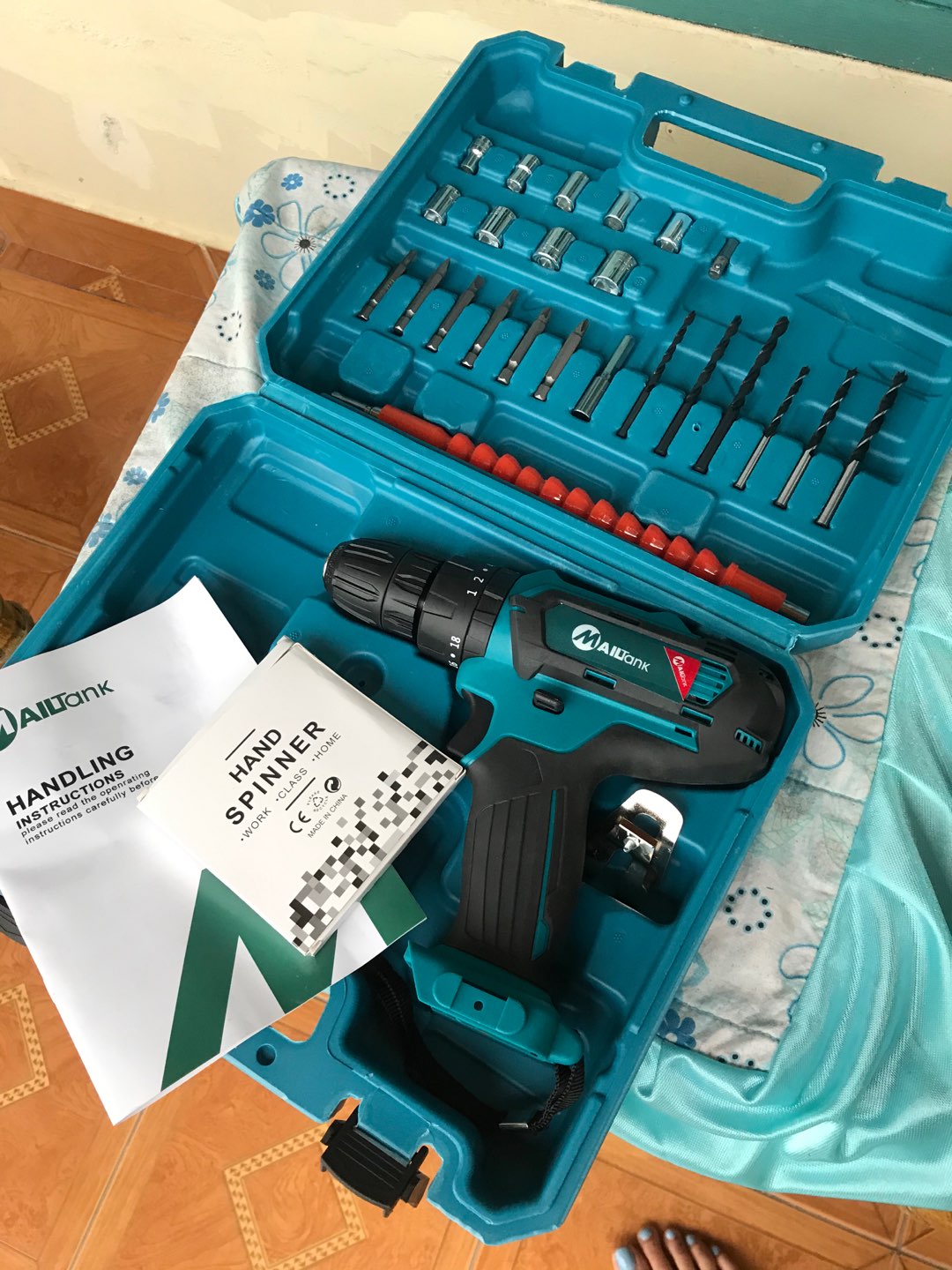 Mesin Bor Baterai / Batre Bor Tembok 32volt Cordless Drill Mailtank Sh190 Charger / Cas