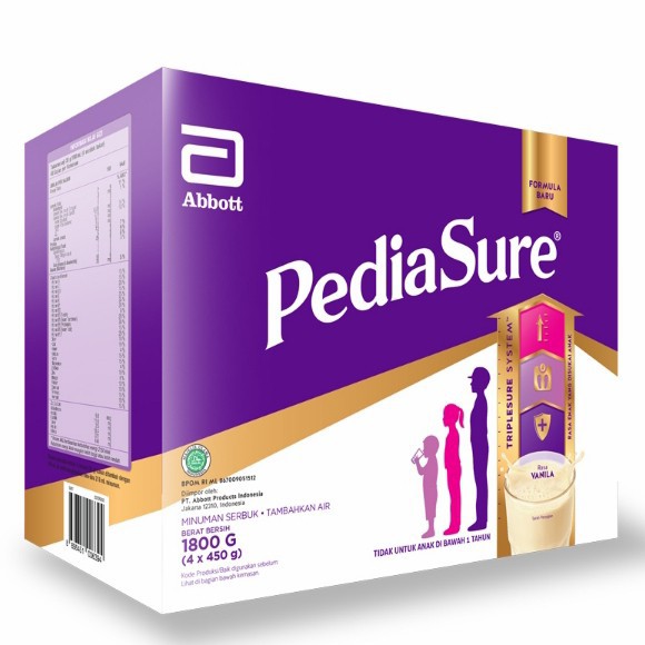 

Susu Pediasure Triplesure Vanila 1800 Gram 4 x 450 SUSU ANAK 1.8 KG