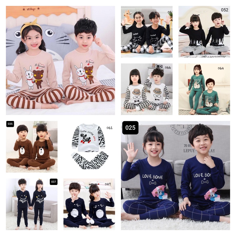 3 pcs paket hemat baju tidur anak-baju tidur anak -setelan anak perempuan-setelan anak laki laki-baju tidur anak laki laki-baju tidur anak perempuan/promo spesial ramdhan