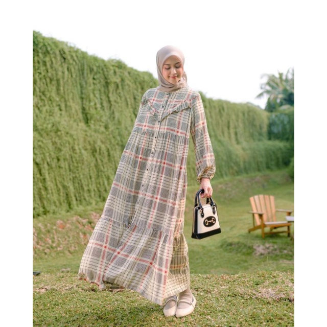 HAYYA PLAID HOUNDSTOOTH KHAKI BY HAIDEE ORLIN