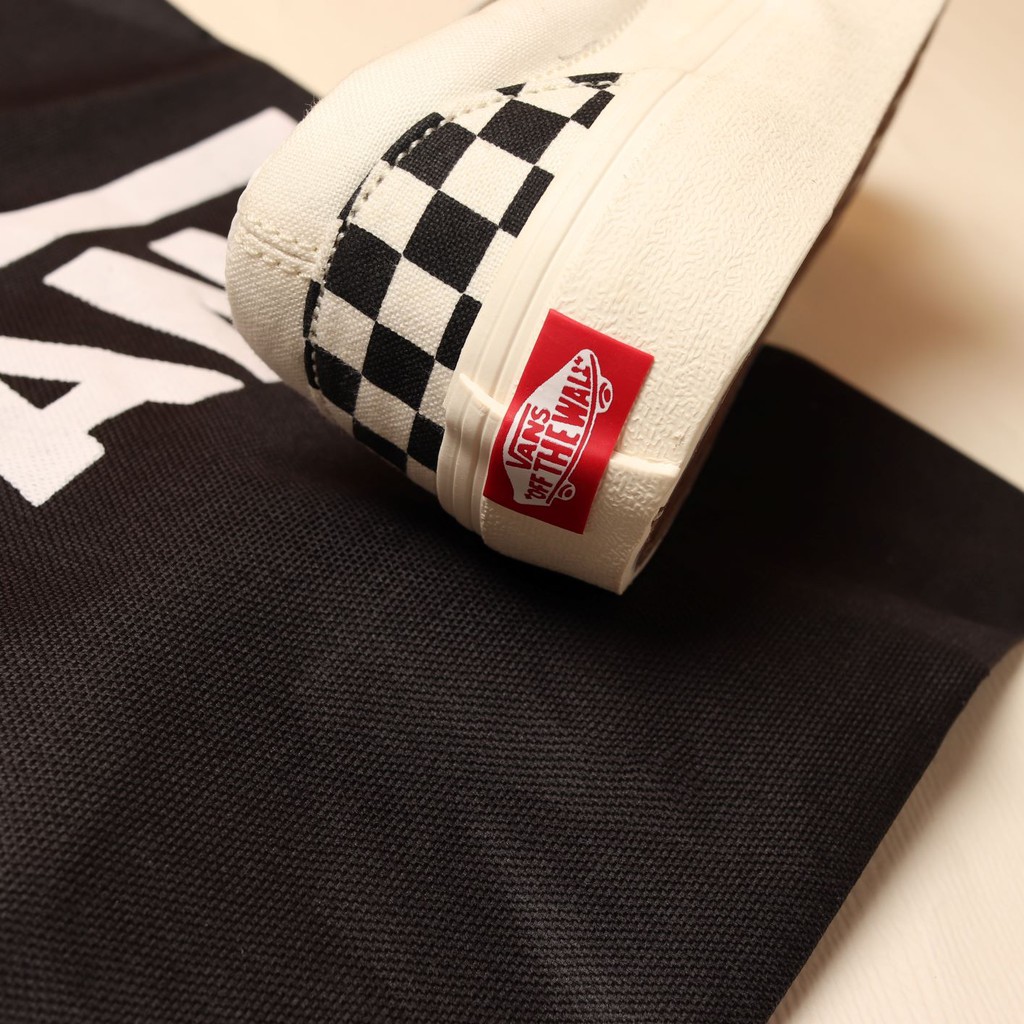 Paket 100% Import Vans Slip On Mono Checkerboard  + Tote Bag Vans