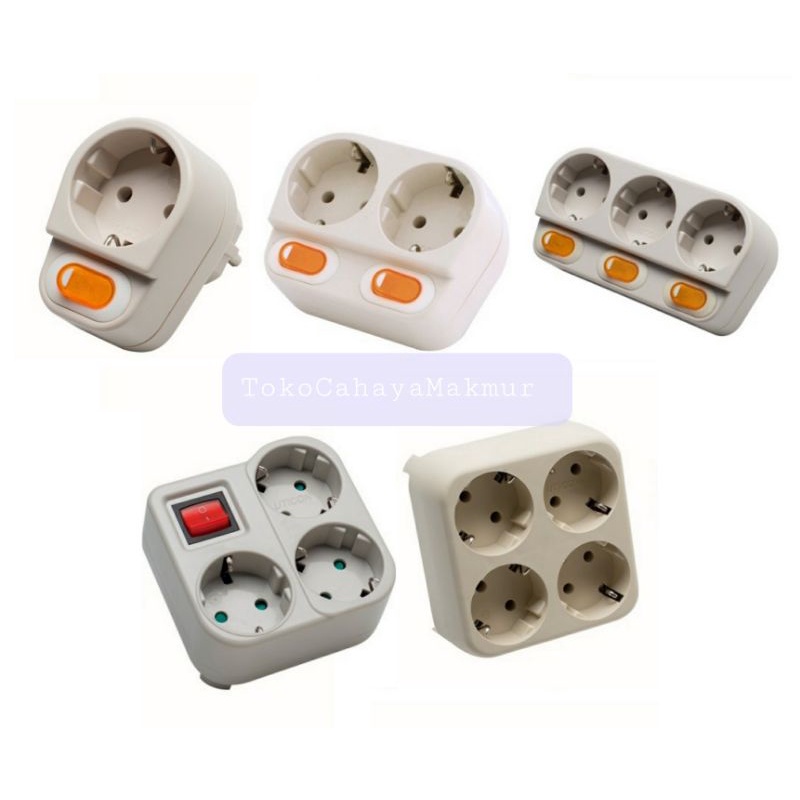 UTICON Stop Kontak Arde 1Lubang,2Lubang,3Lubang,4Lubang + Saklar/Plug