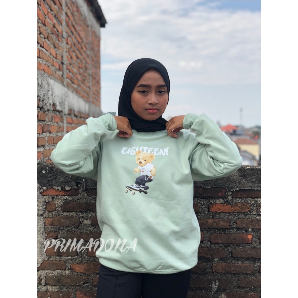 sweatshirt crewneck wanita &amp; pria sweter flece L XL XXL