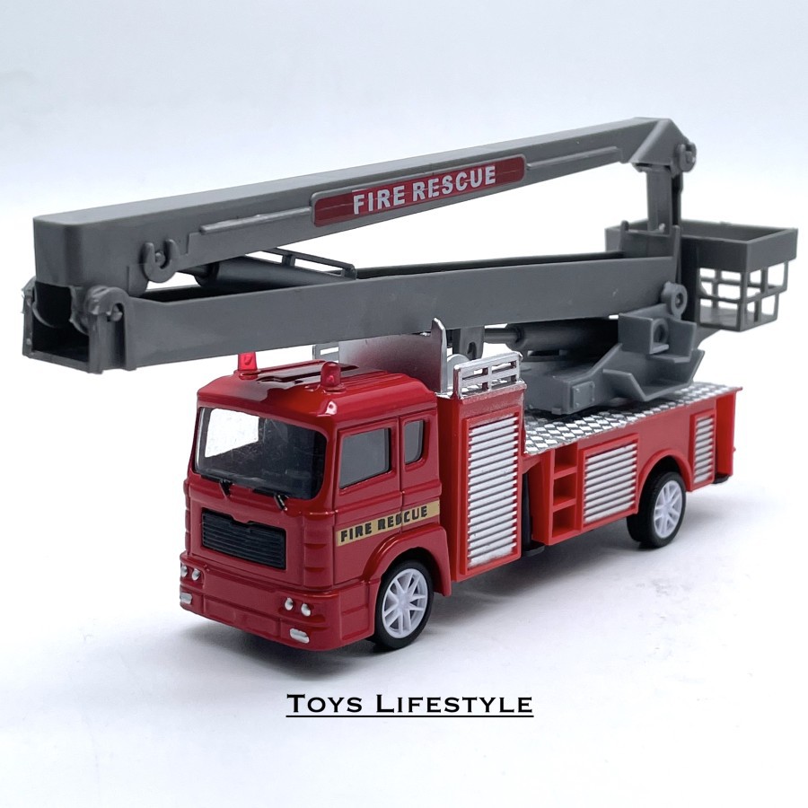 Mainan Mobil Truk / Truck Fire Rescue Skala 1:72 Pullback