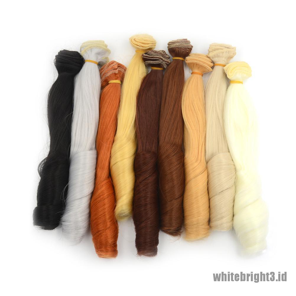 (white3) Wig / Rambut Palsu Keriting Tebal 20CM Warna Natural Untuk Boneka BJD 1 / 3 1 / 4 1 / 6 DIY