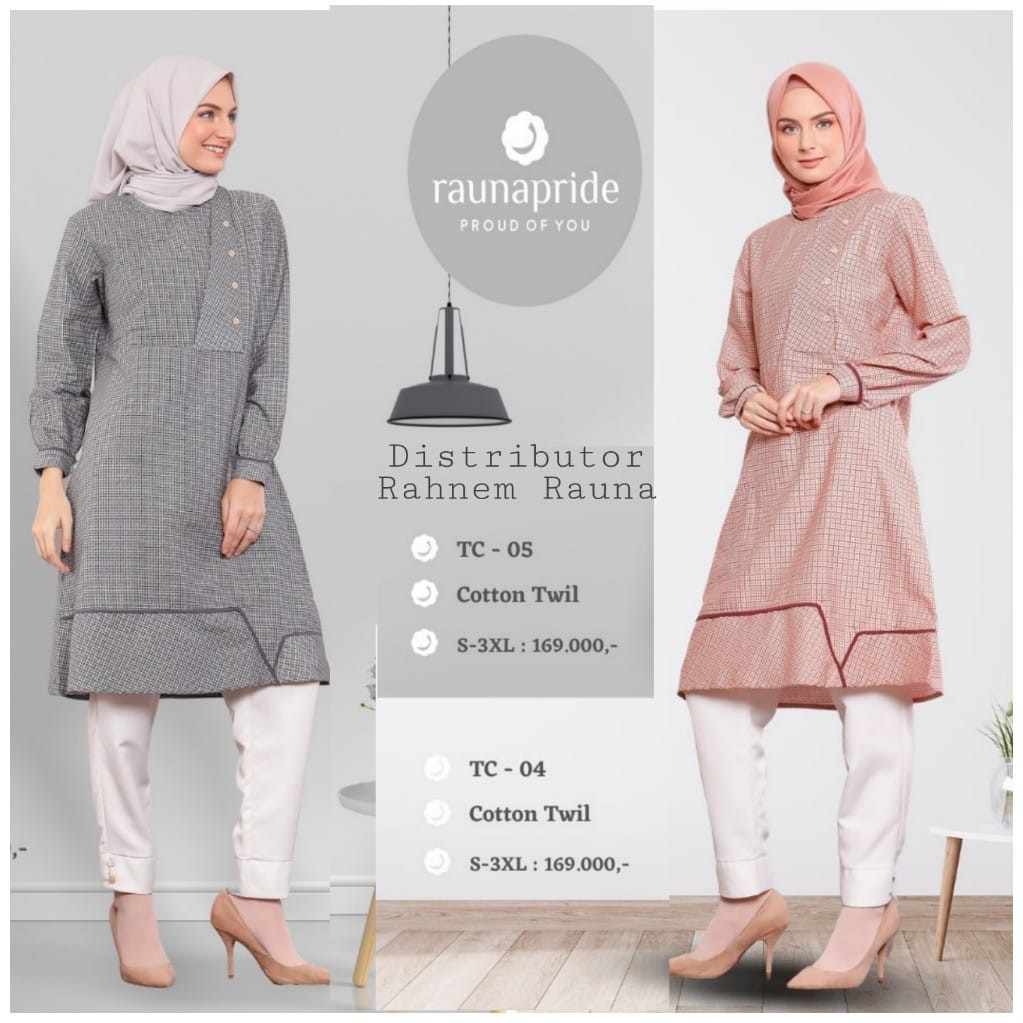 Atasan rauna tc 04 05 / atasan muslim wanita / tunik / baju dewasa