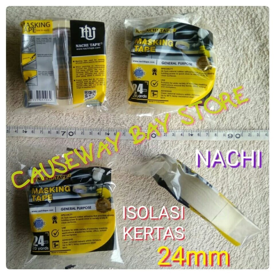 

ISOLASI KERTAS ATAU MASKING TAPE 24mm NACHI