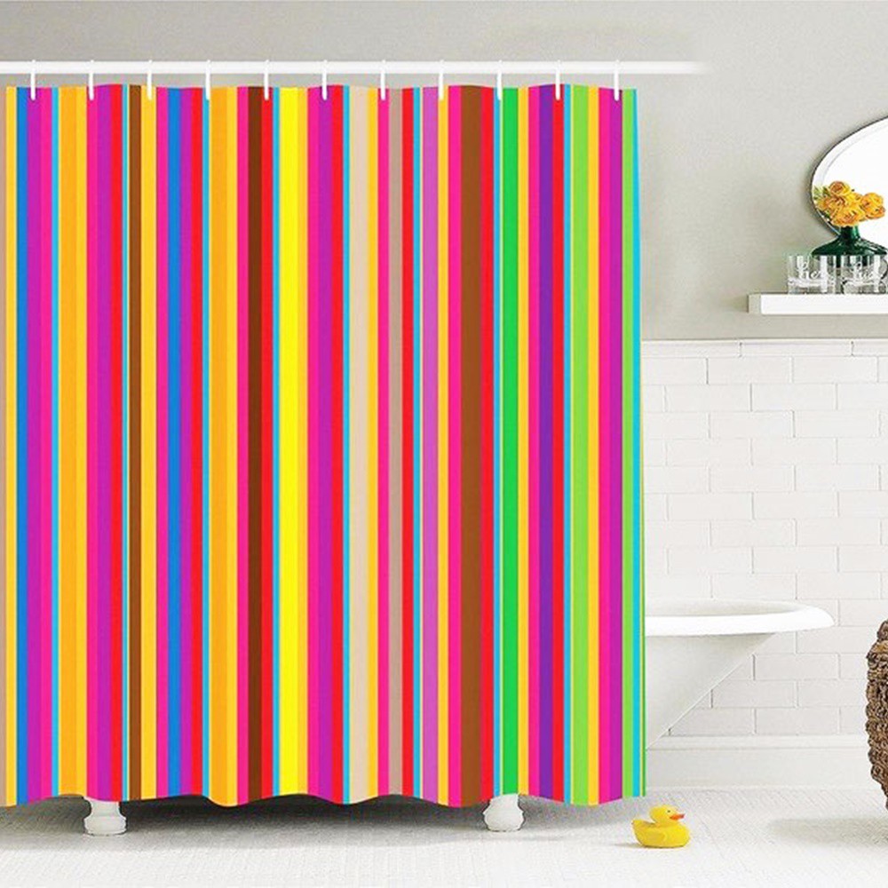 Tirai Kamar Mandi TEBAL Ukuran 180 x 180 cm Shower Curtain - Random Motif