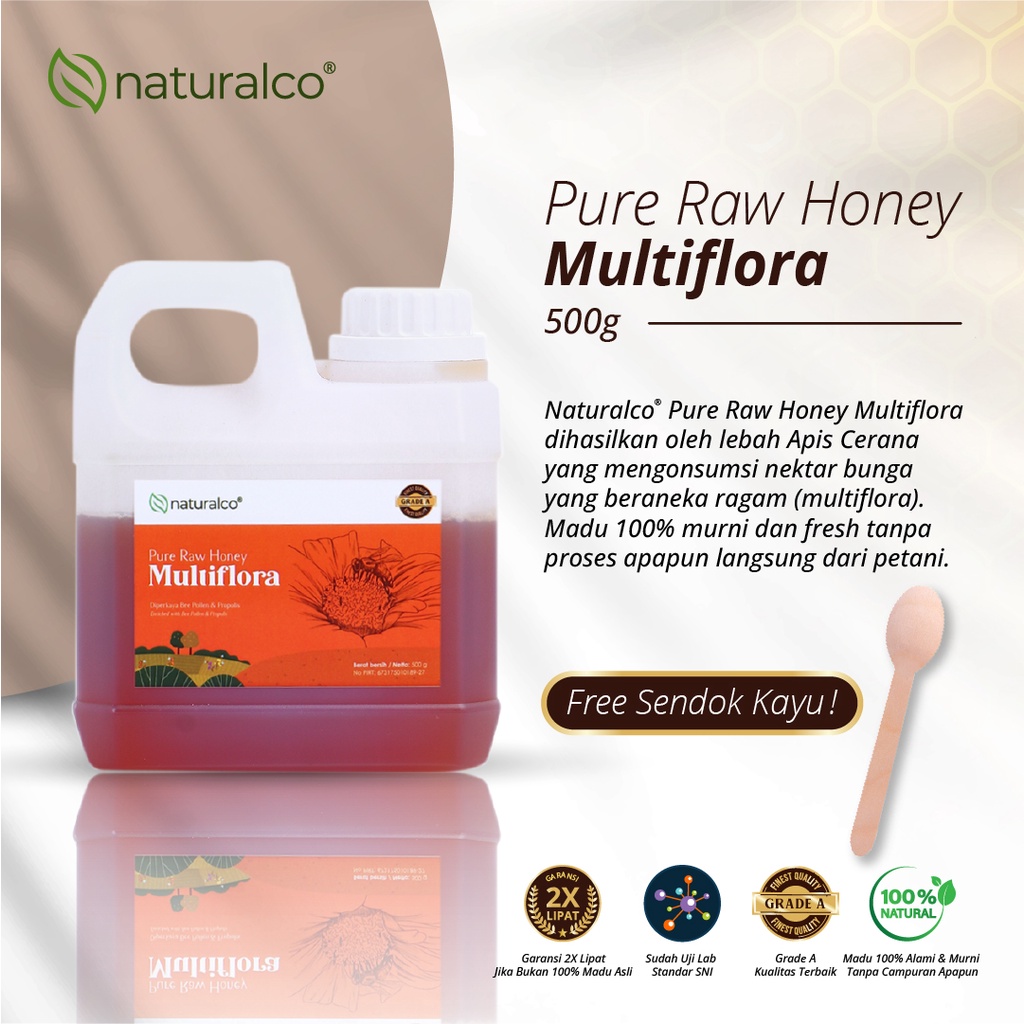 

Madu Asli Multiflora 500g Naturalco Grade A 100% Alami Pure Raw Honey