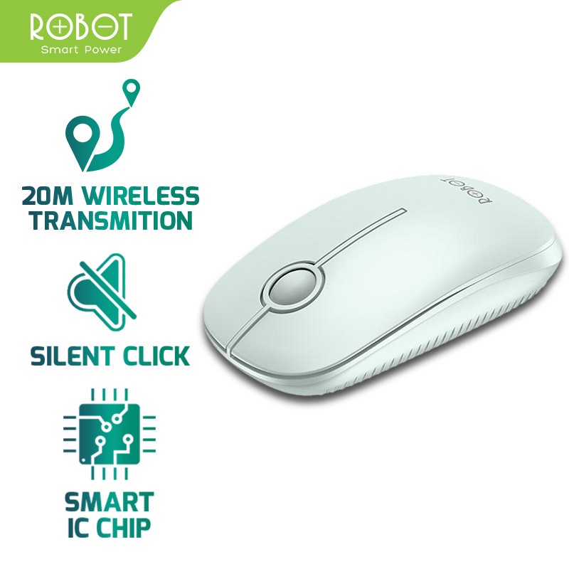 Robot M330 Mouse Wireless 2.4GHz Silent Mute Click Stylish New Model